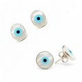 Load image into Gallery viewer, 925 Sterling Evil Eye Stud Earrings