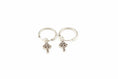 Load image into Gallery viewer, 925 Sterling Silver Sleepers with Cross Charm Earrings