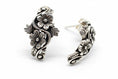 Load image into Gallery viewer, Pair of silver floral earrings