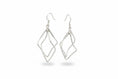 Load image into Gallery viewer, 925 Sterling Silver Twisted Double Diamond Dangle Earrings