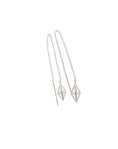 Load image into Gallery viewer, 925 Sterling Silver Double Pyramid Threader Earrings