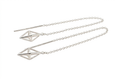Load image into Gallery viewer, 925 Sterling Silver Double Pyramid Threader Earrings