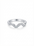 Load image into Gallery viewer, 925 Sterling Silver Pavé Wave Ring
