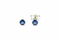 Load image into Gallery viewer, 925 Sterling Silver Royal Blue CZ Stud Earrings