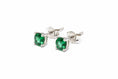 Load image into Gallery viewer, 925 Sterling Silver Green Cubic Zirconia Stone Stud Earrings