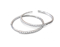 Load image into Gallery viewer, Cubic zirconia stones set in 925 Sterling silver Hoop earrings