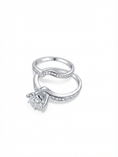 Load image into Gallery viewer, Destiny Solitaire & Chevron Sterling Silver Ring
