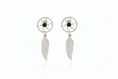 Load image into Gallery viewer, 925 Sterling Silver Black Dream Catcher Stud Earring