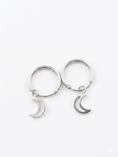 Load image into Gallery viewer, 925 Sterling Silver Sleepers with Smiley Half Moon Earrings