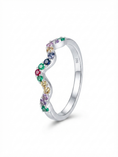 Load image into Gallery viewer, Radiant Wave Rainbow 925 Sterling Silver Ring