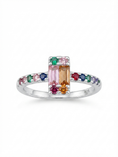 Load image into Gallery viewer, Rainbow Tapestry 925 Sterling Silver Ring