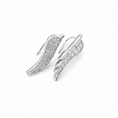 Load image into Gallery viewer, 925 Sterling Silver Angel Wings with Cubic Zirconia Stones Earrings
