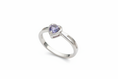Load image into Gallery viewer, 925 Sterling Silver ring with purple heart shape Cubic Zirconia stone