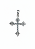 Load image into Gallery viewer, Templar Cross with Cubic Zirconia stones Sterling Silver Pendant