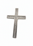 Load image into Gallery viewer, Elegant Single Stone Row Cross Pendant Sterling Silver with Cubic Zirconia Stones