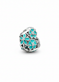 Load image into Gallery viewer, Pandora Compatible Turquoise Flower Heart Pendant Sterling Silver