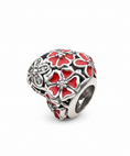 Load image into Gallery viewer, Pandora Compatible Red Flower Heart Pendant Sterling Silver