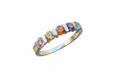 Load image into Gallery viewer, 925 Sterling Silver Rainbow Cubic Ring with Round Cubic Zirconia stones
