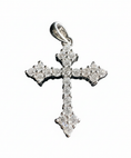 Load image into Gallery viewer, Templar Cross with Cubic Zirconia stones Sterling Silver Pendant