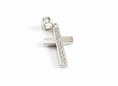 Load image into Gallery viewer, Square Cross Pendant Sterling Silver with Cubic Zirconia Stones