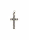 Load image into Gallery viewer, Single Row C/Z Stone Cross Pendant Sterling Silver