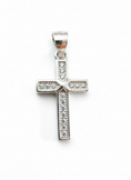 Load image into Gallery viewer, Square X Cross Pendant Sterling Silver with Cubic Zirconia Stones