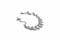 Load image into Gallery viewer, Anchor Chain 10 ball + Cross Pendant Silver Bracelet