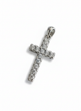 Load image into Gallery viewer, Single Row C/Z Stone Cross Pendant Sterling Silver