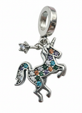 Load image into Gallery viewer, Pandora Compatible Unicorn Pendant Sterling Silver