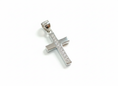 Load image into Gallery viewer, Square Cross Pendant Sterling Silver with Cubic Zirconia Stones