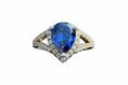 Load image into Gallery viewer, 925 Sterling Silver Pear Shape Sapphire lab grown stone with halo Cubic Zirconia stone