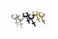 Load image into Gallery viewer, Cross Huggie Drop Earrings