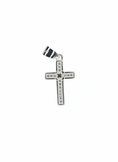 Load image into Gallery viewer, Square X Cross Pendant Sterling Silver with Cubic Zirconia Stones