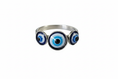 Load image into Gallery viewer, 3 Stone Evil Eye Stainless Steel Ring