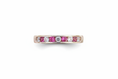 Load image into Gallery viewer, 925 Sterling Silver ring with pink and clear Cubic Zirconia stone