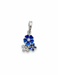 Load image into Gallery viewer, Blue Flowers Pendant Sterling Silver