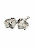 Load image into Gallery viewer, Vintage Heart Box with Green Cubics Sterling Silver Pendant