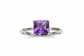 Load image into Gallery viewer, 925 Sterling Silver Amethyst Cubic Zirconia stone