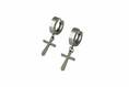 Load image into Gallery viewer, Cross Huggie Drop Earrings