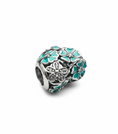 Load image into Gallery viewer, Pandora Compatible Turquoise Flower Heart Pendant Sterling Silver