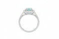 Load image into Gallery viewer, 925 Sterling Silver halo Cubic Zirconia stones and Topaz lab grown middle stone