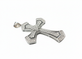 Load image into Gallery viewer, Double Link X Cross Pendant Sterling Silver with Cubic Zirconia Stones