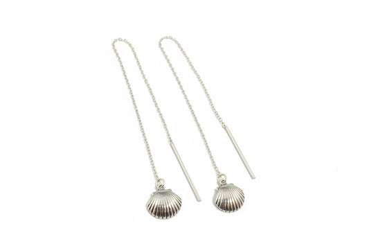 925 Sterling Silver Threaded Shell Earrings