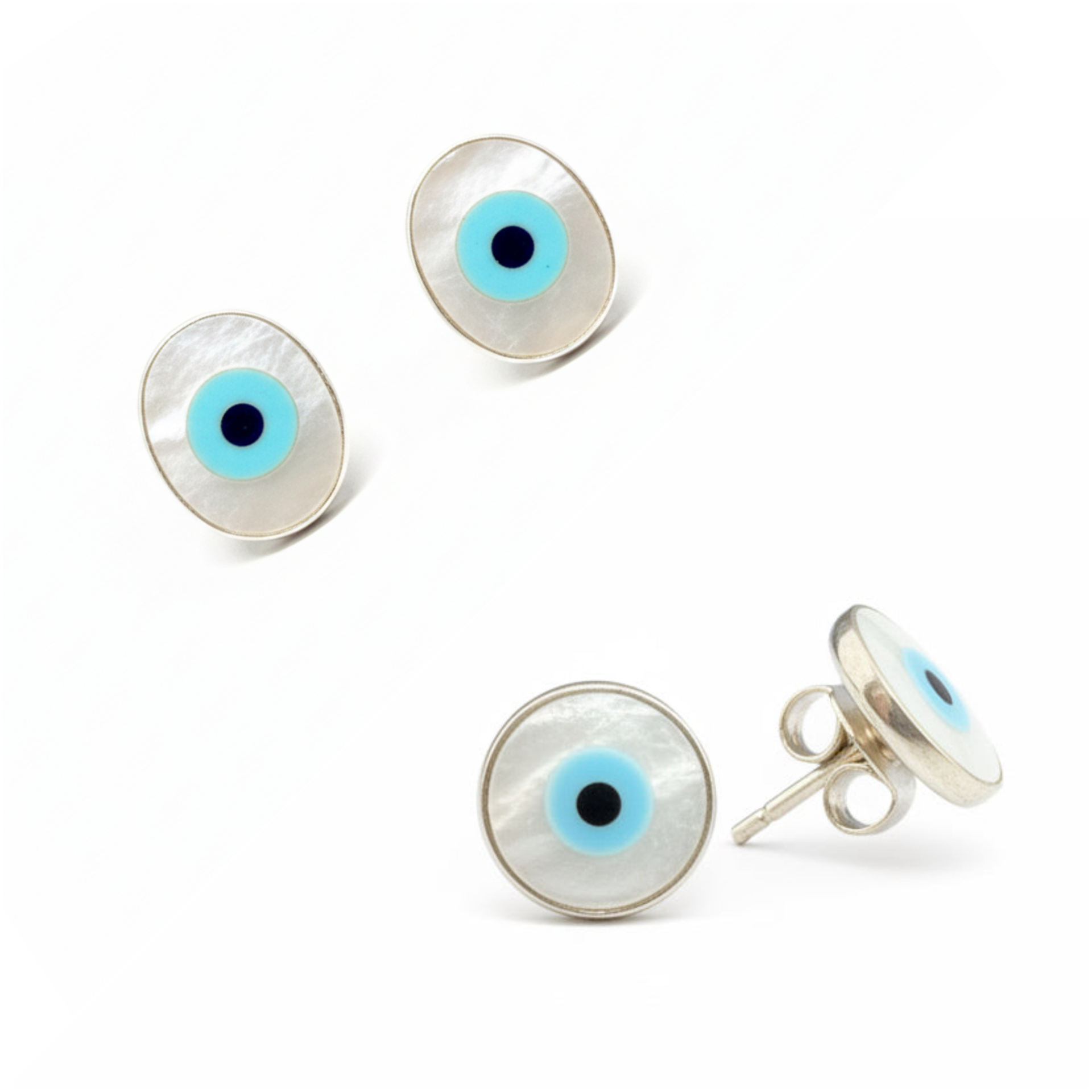 925 Sterling Evil Eye Stud Earrings
