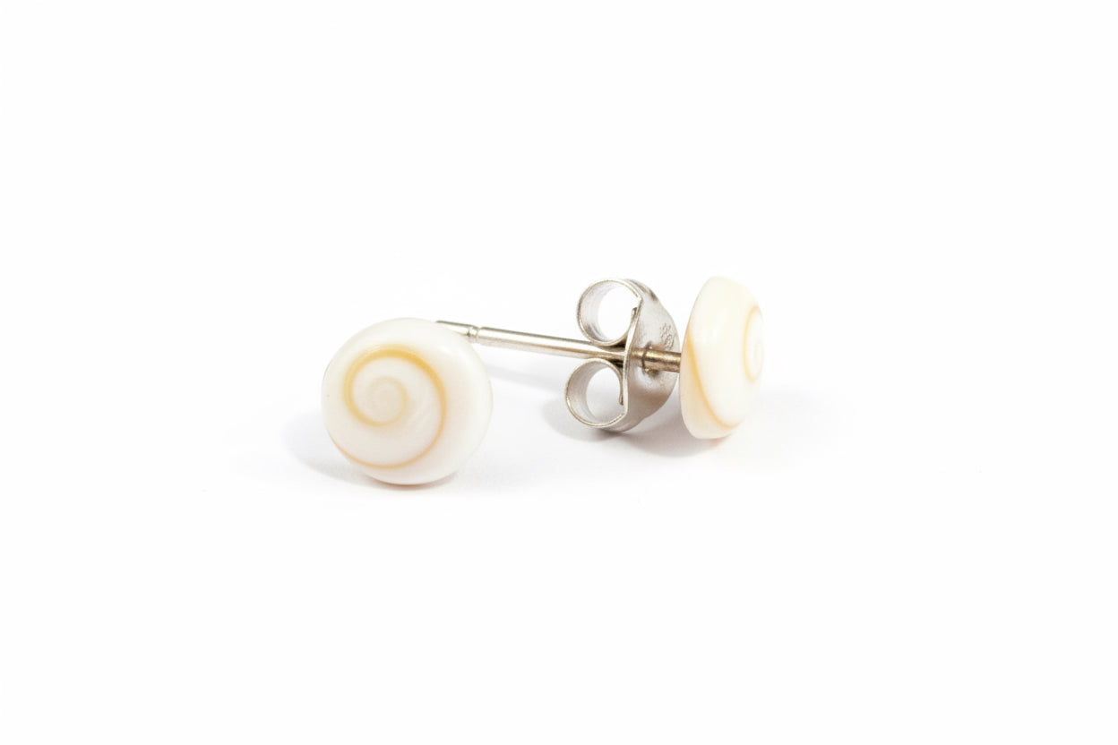925 Sterling Silver Shiva Shell Stud Earrings