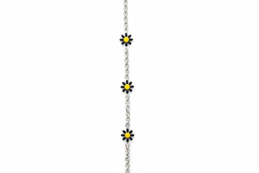 Black and Yellow Daisy Bracelet