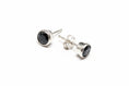 Load image into Gallery viewer, 925 Sterling Silver Bezel-set Black Cubic Zirconia Stud Earrings
