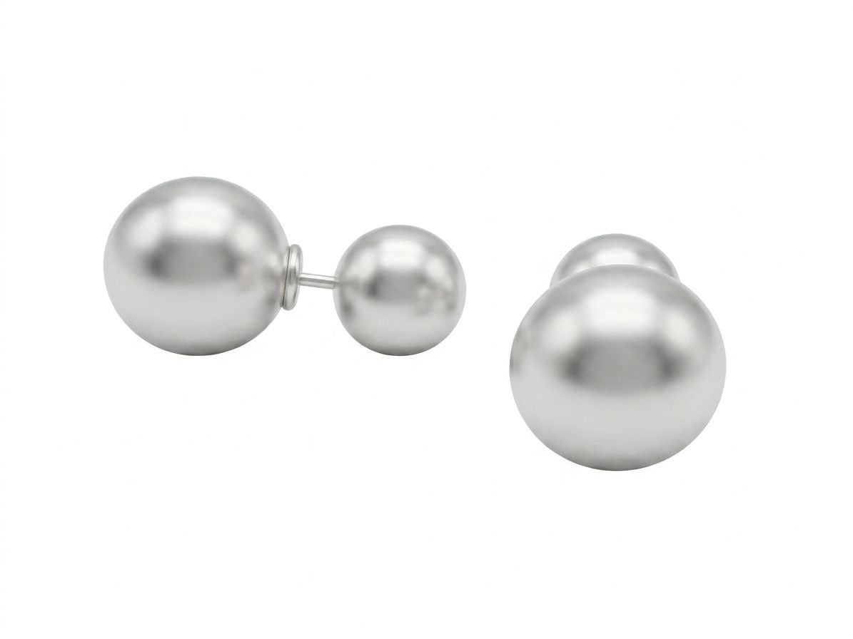 925 Sterling Silver Double Ball Stud Earrings