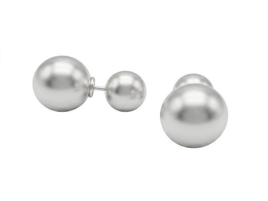 925 Sterling Silver Double Ball Stud Earrings