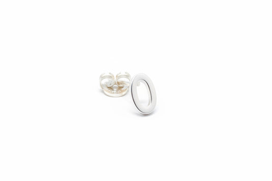 925 Sterling Silver Letter   O Stud Earrings
